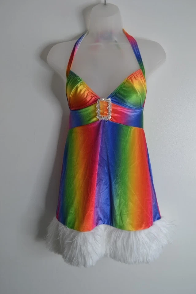 J Valentine, Psychedelic, Santa Dress, Rainbow, L/XL - Image 1 of 4