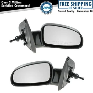 Side View Mirrors Manual Remote Black Left & Right Pair Set for 04-08 Chevy Aveo - Picture 1 of 5