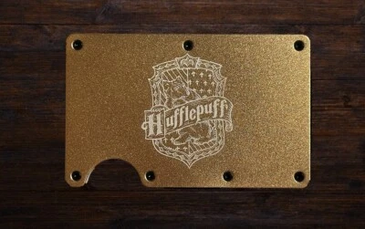 Hufflepuff Harry Potter Hogwartz Thin Metal RFID Blocking Slim Wallet Engraved - Image 1 of 4