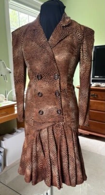 vintage 2000s Raul Blanco/Neiman Marcus haute coutre double breasted silk dress - Image 1 of 4