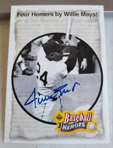 WILLIE MAYS SIGNED 1992 UPPER DECK HEROES 4 HOMERUNS CARD GIANTS JSA COA - Picture 1 of 2