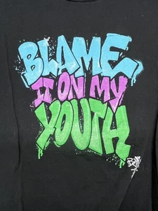 Blink 182 Shirt Mens XL Extra Large Black Blame It On My Youth Band Music Tee - Picture 1 of 8