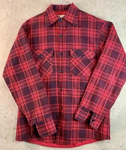 Vintage Sears Fieldmaster Flannel Quilted Shirt Jacket Shacket Medium Grunge - Picture 1 of 10