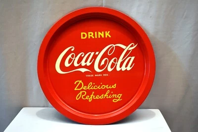 Vintage Coca Cola Werbetray Rot Farbe Metall Lecker Erfrischendes Getränk "6 - Bild 1 von 4