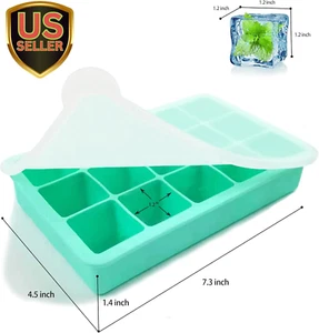 2 Pack Silicone Ice Cube Trays, Easy Release Flexible-15 Cubes Ice Cube Molds... - Picture 1 of 12