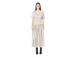 Neil Barrett 294295 Women Fall-Away Gathered Dress (Ghiaccio) Size M - Picture 1 of 2