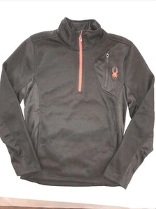 NEW Spyder Core Men's Sweater 1/4 Zip Pullover Solid Black Size (S) Lined - Picture 1 of 5