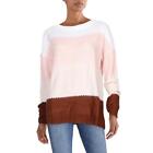 Stellah Womens Pink Knit Swoop Neck Shirt Pullover Sweater Top S Bhfo 9705