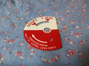 Vintage WH Brady Sticker 2 5/8" H Selector Soups 3 Min Turn Past Soups to 3 Min - Picture 1 of 2