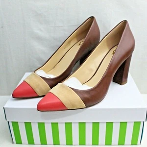 C. WONDER womens slip on high heel multicolor leather JILLIA shoe size 8.5 M NEW - Picture 1 of 6
