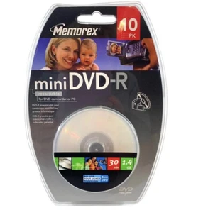 Memorex MINI DVD-R 1 .4 GB 30 Min Single Sided 10 Pack New Sealed Fast Shipping - Picture 1 of 11
