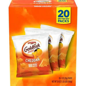 Cheddar Cheese Crackers, Baked Snack Crackers, 1 Oz On-The-Go Snack Packs, 20 Co - Picture 1 of 12
