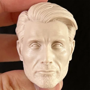 1:6 Mads Mikkelsen Head Sculpt Unpainted For 12"Male Action Figure star - Picture 1 of 15