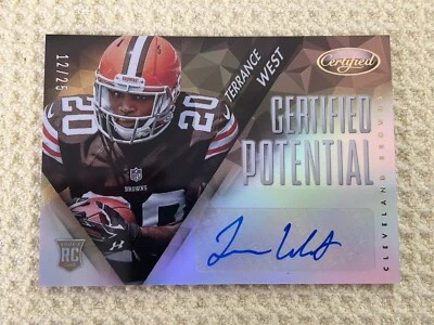 2014 Certified Potential Mirror Signatures Gold /25 Terrance West Rookie Auto RC - Image 1 of 2