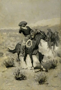 Days on the Range ("¡Manos arriba!") Lienzo Giclee Repro de Frederic Remington - Imagen 1 de 1