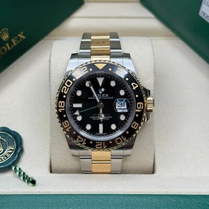 GMT-Master II Two Tone Yellow Gold Ceramic Bezel Black Dial Complete Set 2018 - Picture 1 of 8