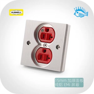 1Pcs HUBBELL Audio Fever US Power Socket Panel 15mm Pure Aluminum Wall Plug Set - Picture 1 of 16