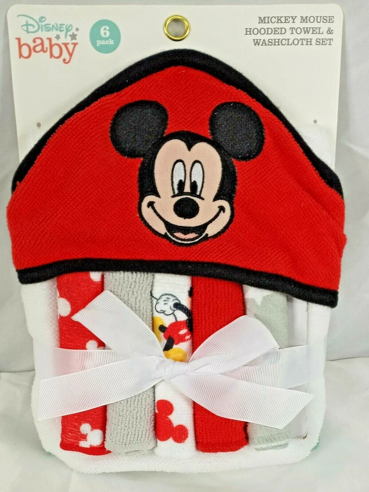 Juego de paños y toallas con capucha Mickey Mouse para bebé Disney Foto 1 de 4
