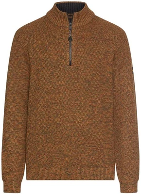 Camel Active Pullover Regular Fit Troyerkragen Struktur braun - Bild 1 von 4