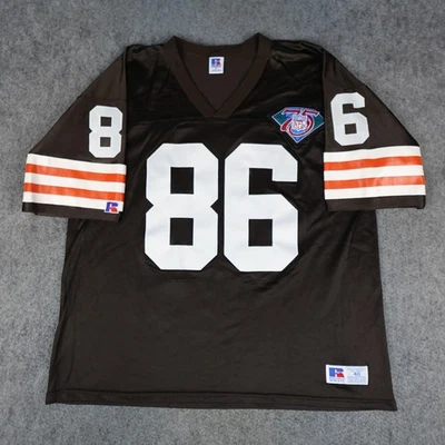 Vintage Cleveland Browns Jersey Mens 48 NFL 75th Patch Authentic Stitched 86 90s - Image 1 of 4