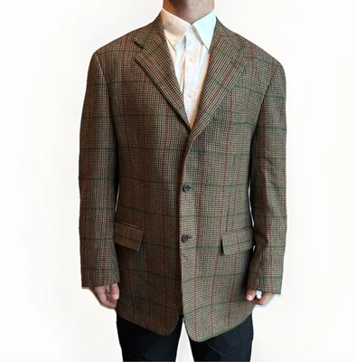 DDP Kiton Mens Checked Plaid Wool Blazer Sport Coat Jacket 3 Buttons EU-54/US-44 - Image 1 of 4