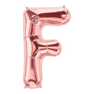 F Rose Gold Letter 34" Mylar Balloon - Party Decor - 1 Piece - Picture 1 of 1