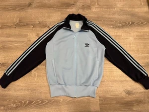 Vintage Y2K Adidas Track Jacket Trefoil Stripes Men's Size S Light Blue - Picture 1 of 6
