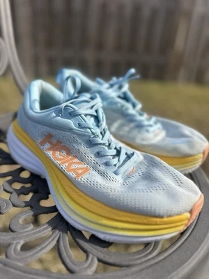 Zapatos para correr HOKA One One Bondi 6 para mujer talla 10,5 D azul/amarillo/naranja Foto 1 de 4