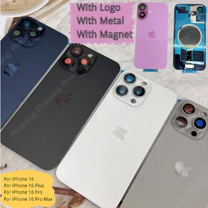 Pour iPhone 16 Pro Vitre Arrière Remplacement Grand Trou Coque Arrière avec Aimant Métal - Photo 1 sur 6
