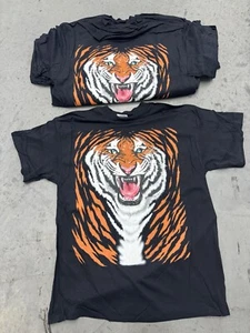 Lot Of 12 NOS Vintage Big Print Tiger Graphic T Shirts Size XL 90s AOP One Sided - Picture 1 of 8