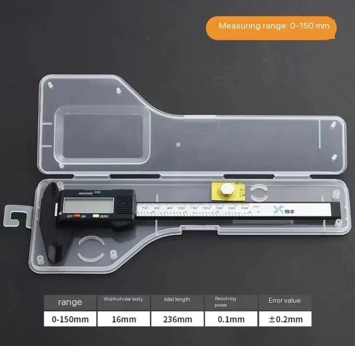 6" 150mm Carbon fiber digital display vernier caliper for household measurement - Image 1 of 1