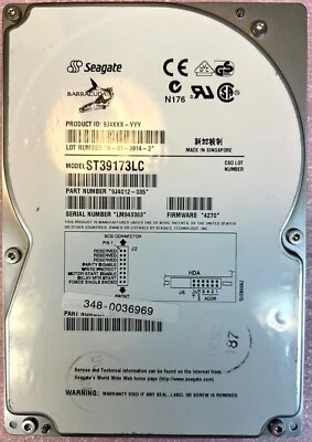 Seagate ST39173LC 9GB 10K 80 Pin SCSI 3.5" Enterprise Hard Drive - Image 1 of 4