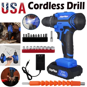21V Cordless Drill Set Power Drill Driver Impact Drill with Battery Fast Charger - Picture 1 of 12