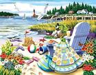  Flowers Diamond Painting Kits, Seaside Red House Holiday 5D DIY Full Round 