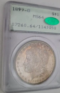 1899 O Morgan Silver Dollar PCGS MS64 + CAC  Early Rattler - Picture 1 of 2
