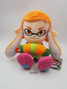 Splatoon Orange B0909 Legit Inkling Sanei 2015 Plush 9" Toy Doll Japan Squid - Picture 1 of 8