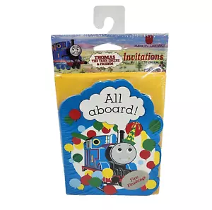 VINTAGE THOMAS THE TANK ENGINE BIRTHDAY PARTY INVITATIONS NEW SEALED CARDS - Picture 1 of 3
