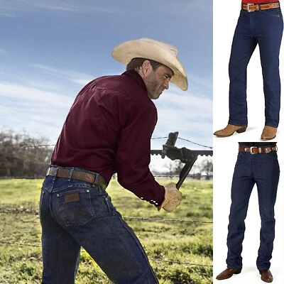 Jeans Wrangler da uomo pantaloni svasati bootcut gamba dritta zampa w28 w29 w30 - Imagen 1 de 3