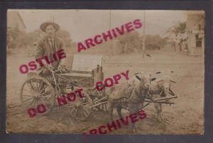 rppc c1910 CROSS-COUNTRY TRAVELER Goat Cart HANDICAPPED MAN Raising $ JOHN ROSE - Picture 1 of 5