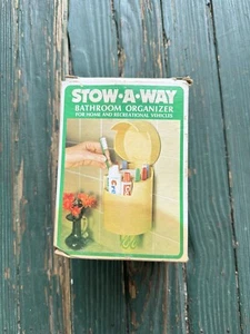 Stow-A-Way Badezimmer Organizer Zahnbürstenhalter Becherspender Weiß Neu Vintage - Bild 1 von 13