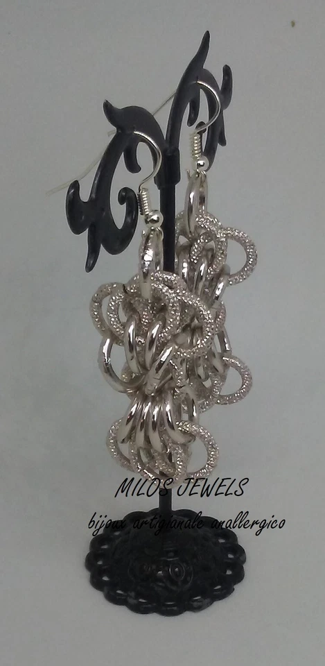 orecchini in alluminio color argento fiocco - Immagine 1 di 1