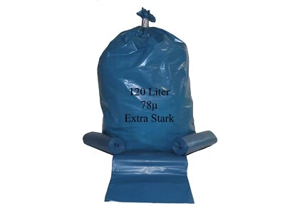 Müllsäcke 120 Liter Müllsack Abfallsack 120L 700x1100 extra Stark 78µ Typ-100 - Bild 1 von 4