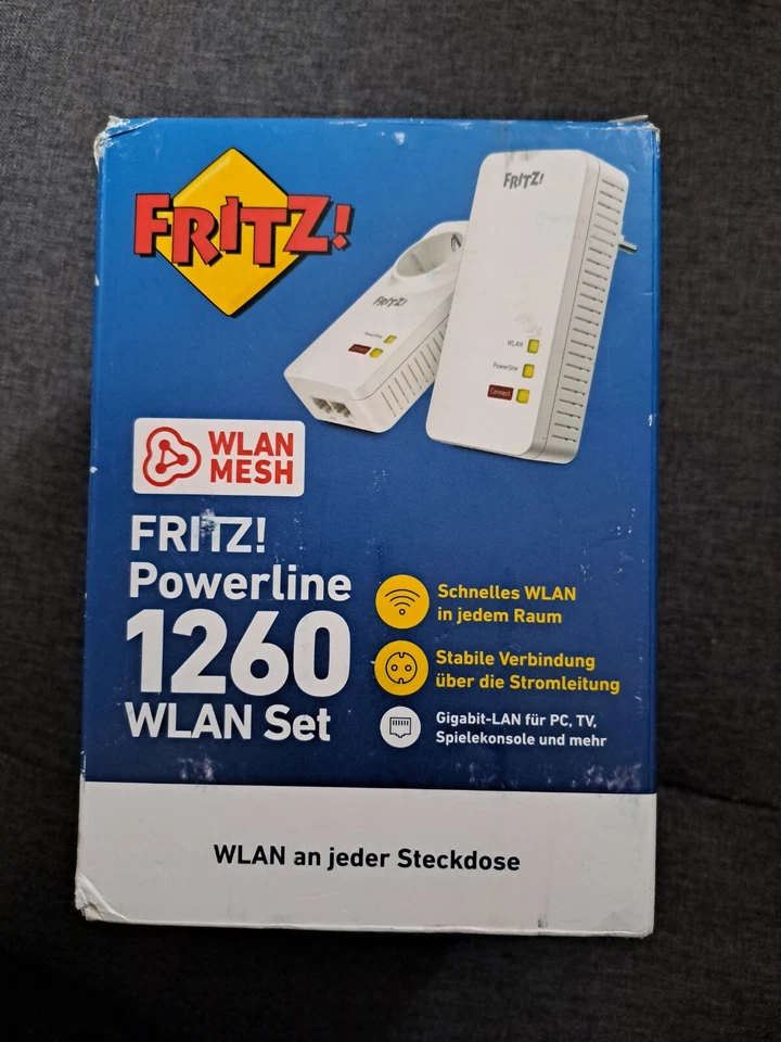 Fritzbox FRITZ! Powerline 1260E WLAN Set Wie Neu Wenig Gebraucht WLAN MESH - Bild 1 von 1