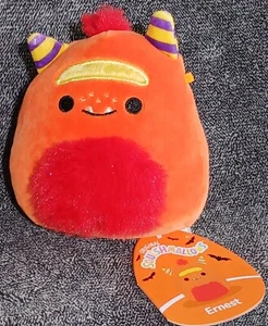 Kellytoy Squishmallows 4" Ernest the Orange Monster Halloween 2023 #1904 NWT - Picture 1 of 2