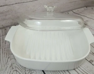CORNING WARE Fornello da Incasso 10" Rack M-10-GR-B Cupola Alta Coperchio Pyrex Invernale Bianco - Foto 1 di 12