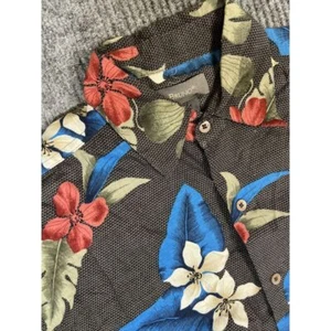Bruno Shirt Mens Medium Brown Floral Hawaiian Button Up - Picture 1 of 6