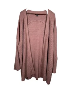 NWOT ELLOS Womens Rose Pink Sweater Cardigan Plus Size 2X 26 28 100% Acrylic - Picture 1 of 9