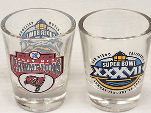 NFL Tampa Bay Buccaneers - Shot Glasses - 2002 NFC Champions, NEW (Set of 2)