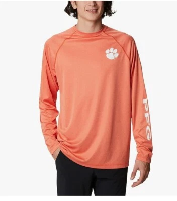 NEW Columbia Men's CLG Terminal Tackle Long Sleeve Shirt, Orange, 2X Tall,UPF50 - Image 1 of 4
