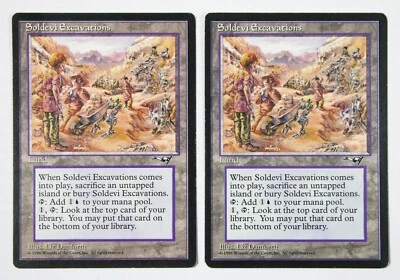 Two Magic The Gathering Soldevi Excavations Land Cards - From Mirage 1996 - Image 1 of 2